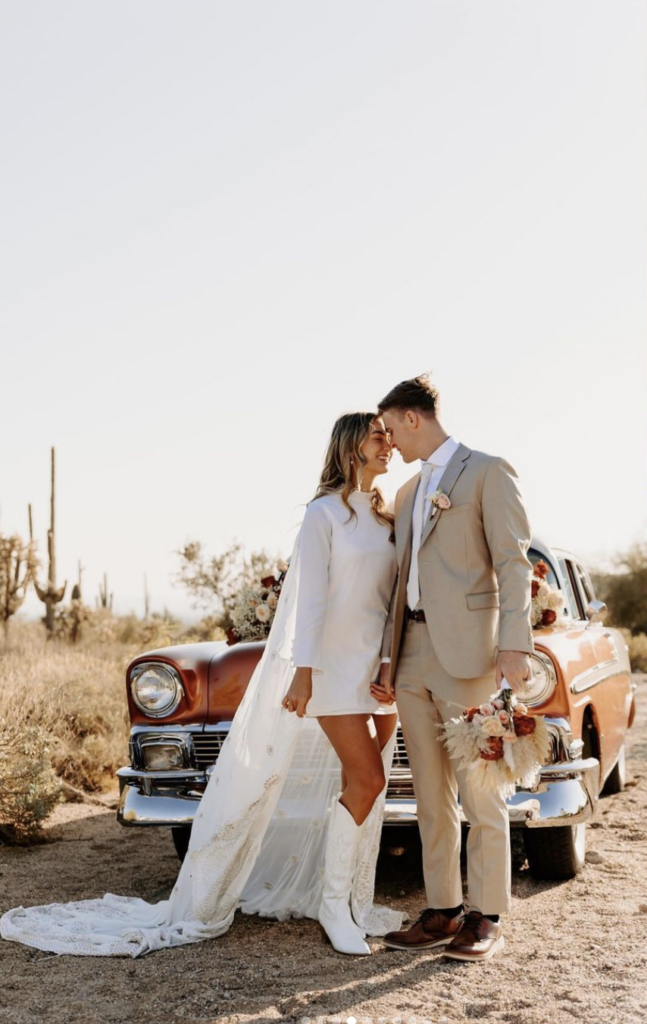 Vintage Car Desert Elopement